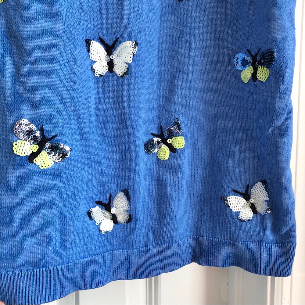 TALBOT  Sequin Butterfly Sweater Tee - Picture 4 of 7